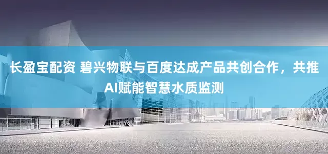 长盈宝配资 碧兴物联与百度达成产品共创合作，共推AI赋能智慧水质监测